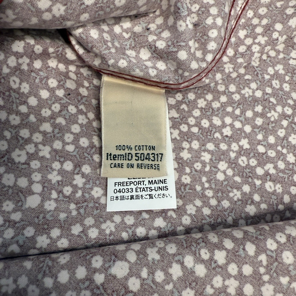 L.L. Bean Button Up Shirt Womens Size XL Red Floral Wrinkle Free Cotton - Picture 5 of 7